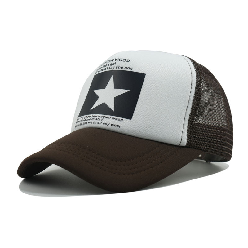 Wholesale Retro Printed Mesh Hat Five-pointed Star Baseball Cap ACC-HT-Xiny010