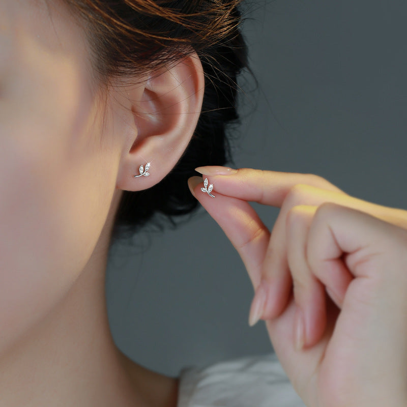 Wholesale 925 Sterling Silver Leaf Earrings