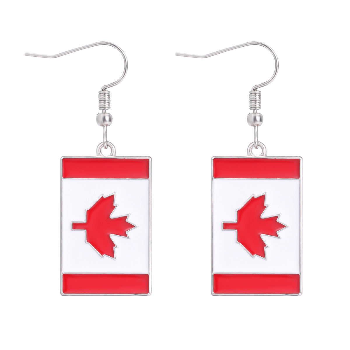 Wholesale 10pcs Canadian National Day flag pattern earrings