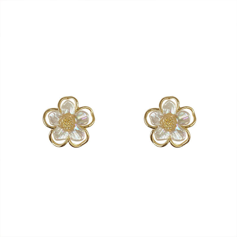 Wholesale 925 silver needle  flower  earrings