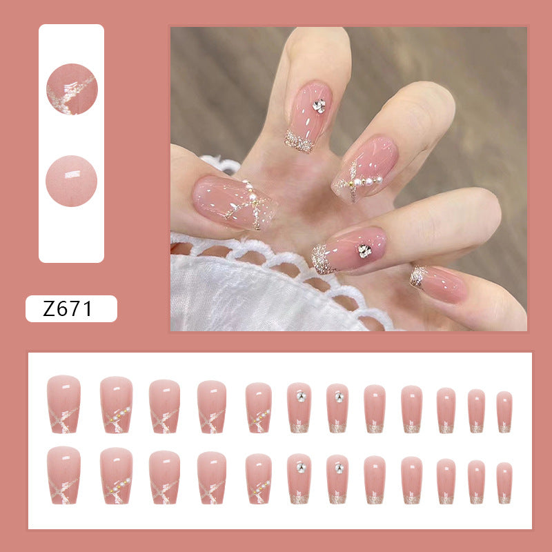 Wholesale 24 Pieces/box Pearl Glitter Nails Kits Nail Stickers