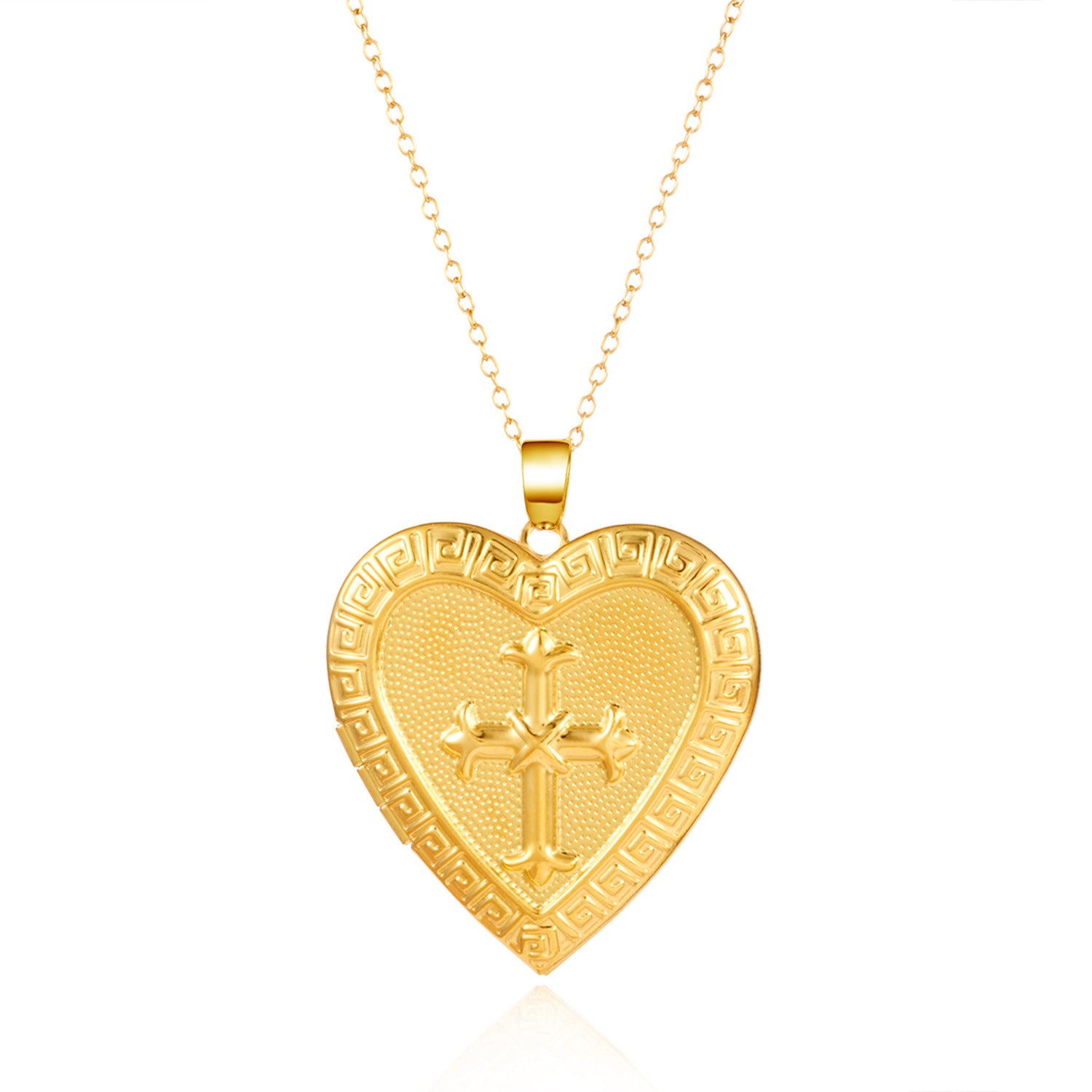 Wholesale  Stainless Steel Carved Love Can Open Photo Frame Necklace