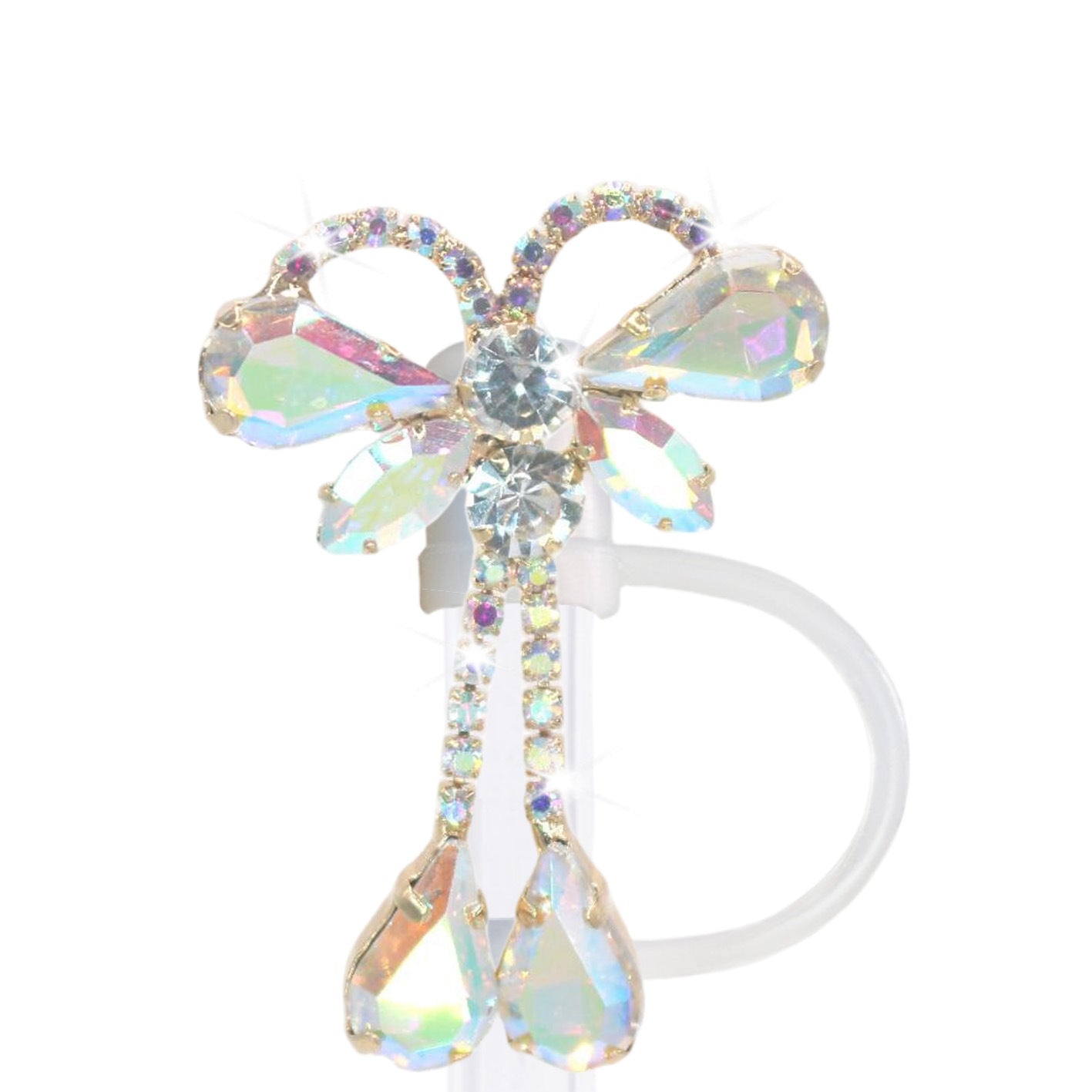 Wholesale Wholesale 50pcs Teardrop Butterfly Pendant 10mm Straw Cover Straw Tube Cap