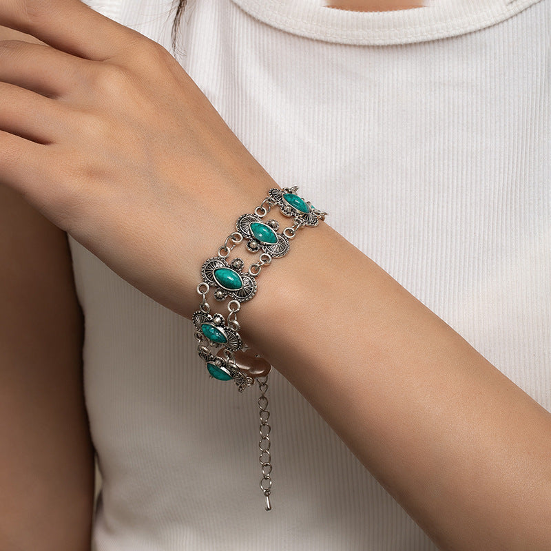 Wholesale Vintage Turquoise Bracelet Bohemian Ethnic Style for Women Gift Jewelry Accessory