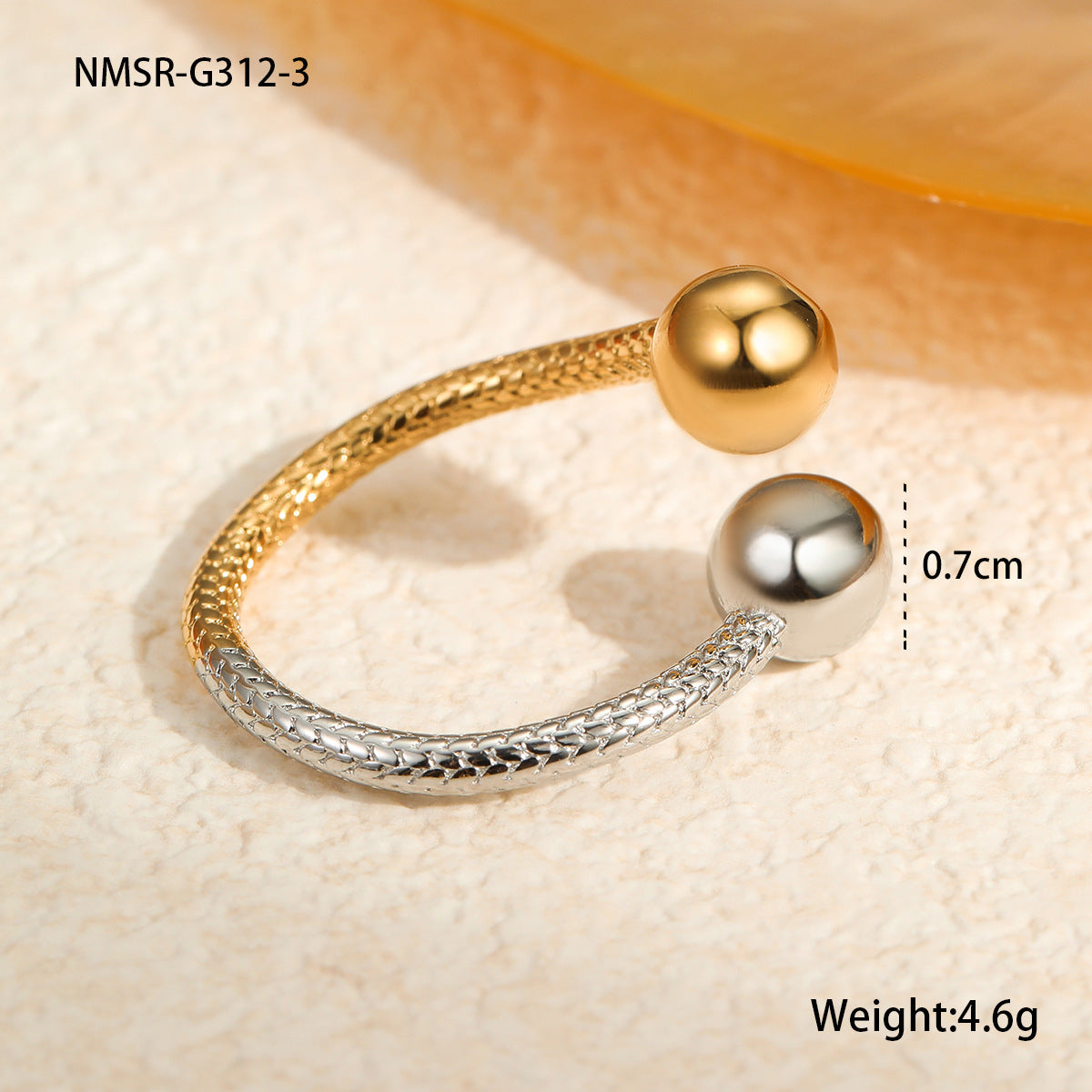 Wholesale  Metal Geometric Ball Stainless Steel  Ring