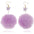 Wholesale Mink Fur Pom Pom Pendant Butterfly Earrings