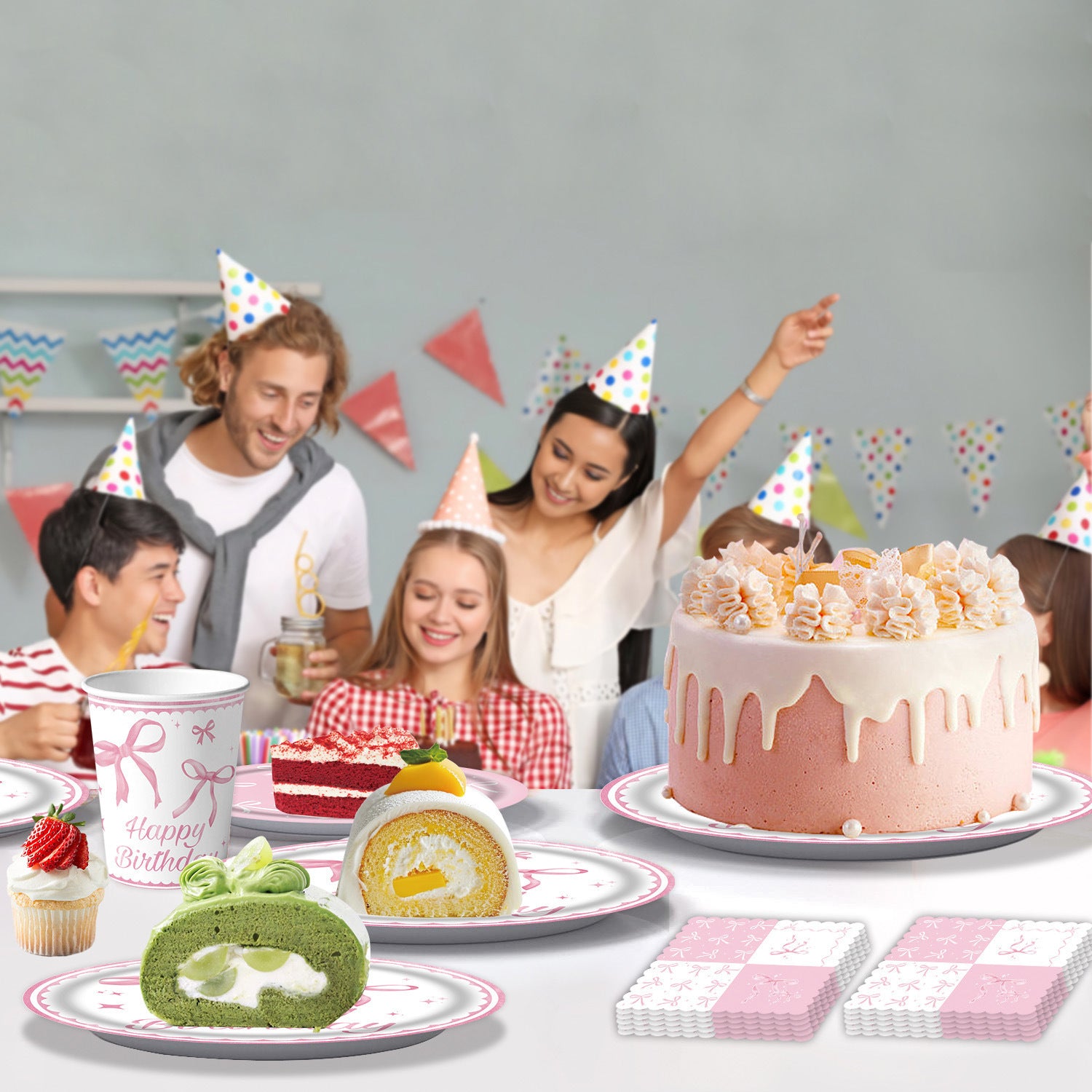 Wholesale Pink bow-themed decorations