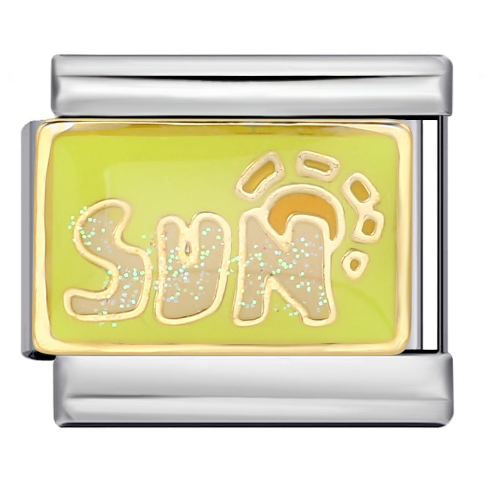 Wholesale Italian Charm Bracelet 9mm DIY Splicing Removable Four Seasons Elements Stainless Steel Composable Bracelet