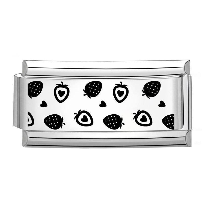 Wholesale Italian Charm Bracelet 9mm DIY Splicing Long Black and White Series Stainless Steel Composable Bracelet