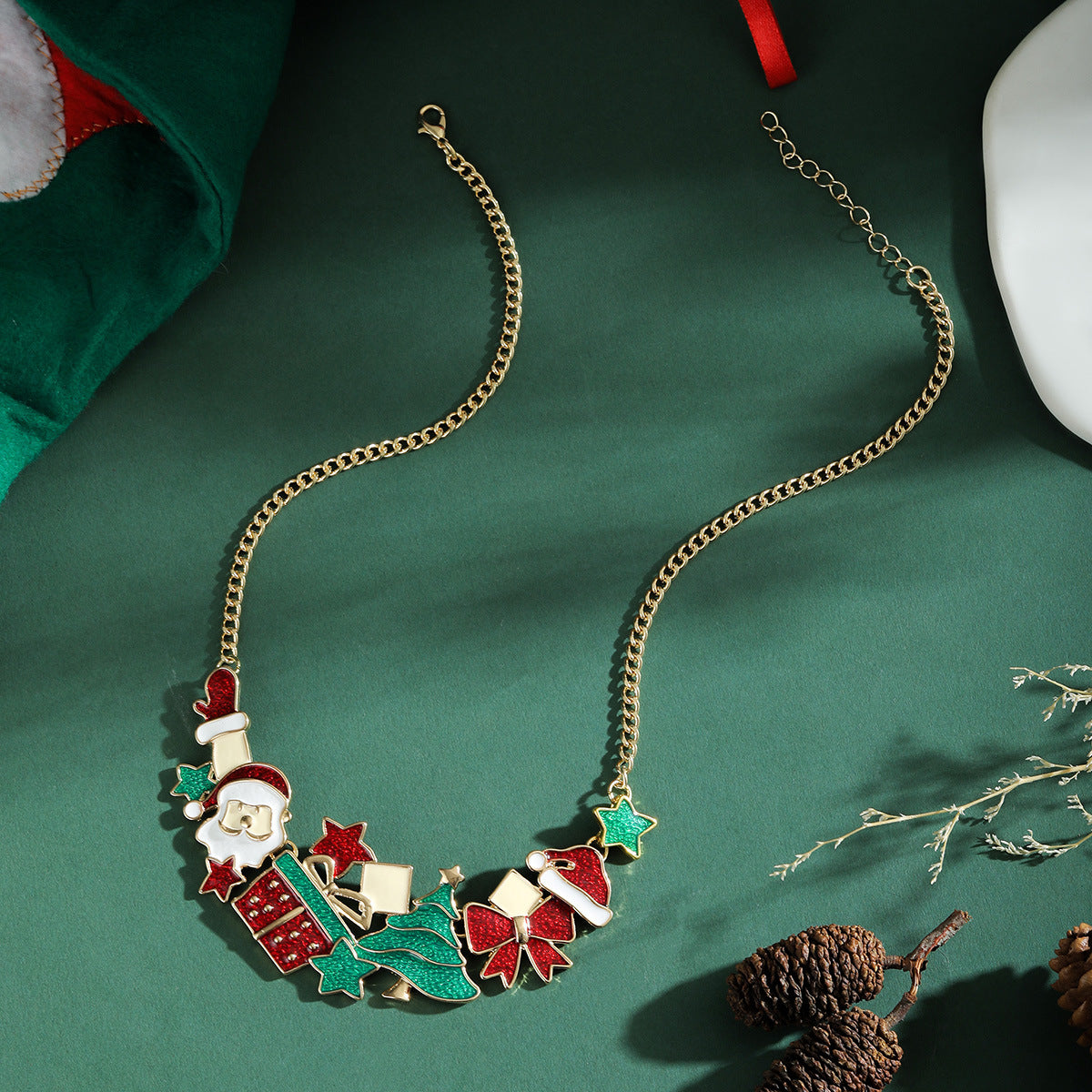 Wholesale Christmas Tree Necklace Earrings Set ACC-NE-QingHe004