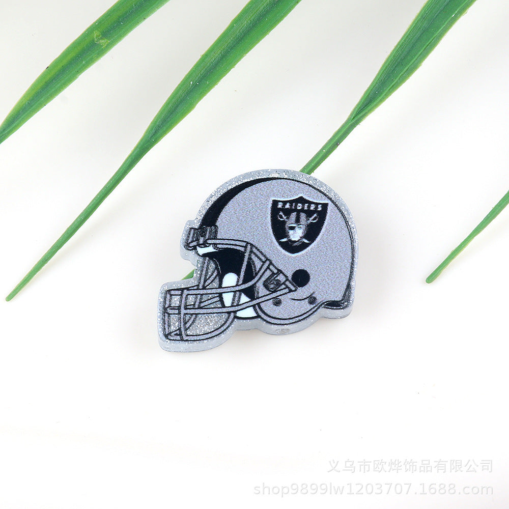 Wholesale 5pcs Acrylic Rugby Straight Hole Cartoon Beads