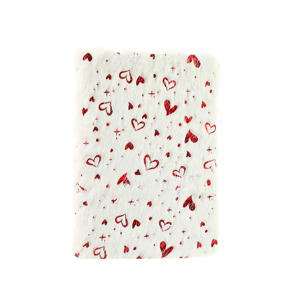 Wholesale gold stamped love plush notebook