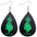 Wholesale Christmas Green Frog Leather Earrings
