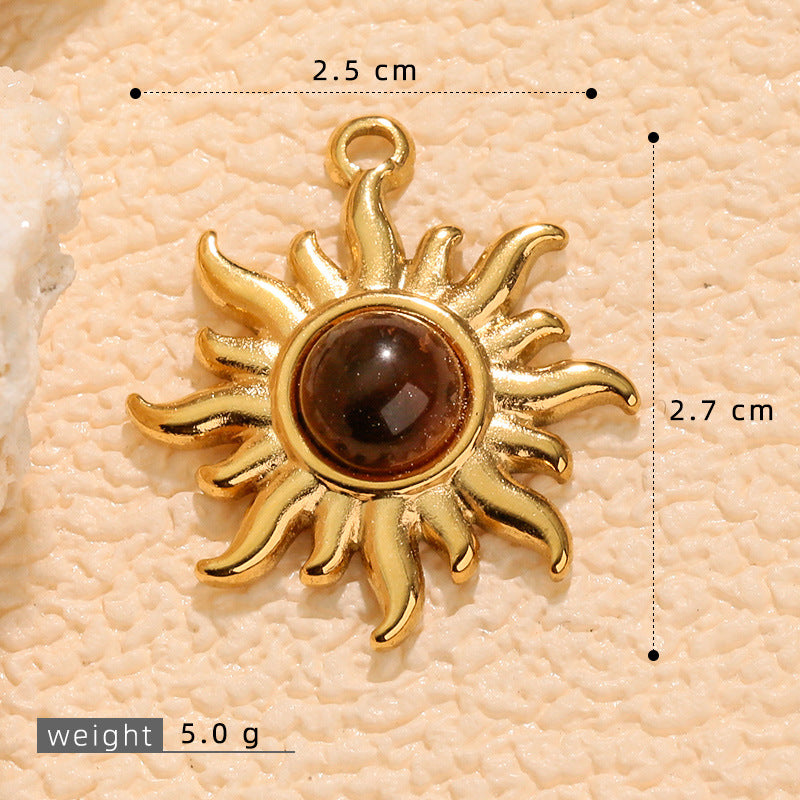 Wholesale stainless steel tiger' s eye stone jewelry pendant