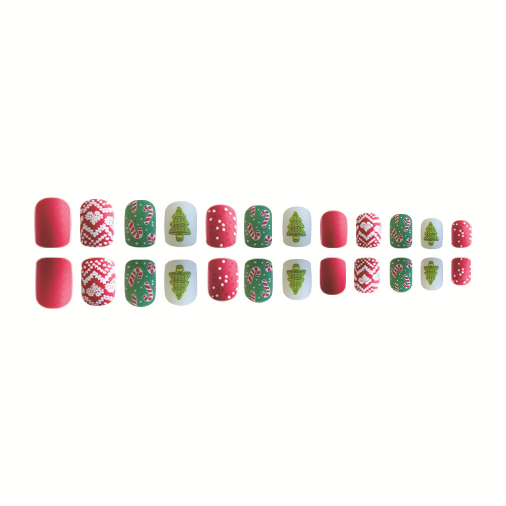Wholesale 24 Pieces/box Christmas Press-on Nails Kits Nail Stickers ACC-NS-FengLi020