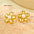 Wholesale  18k gold  petal pearl does not fade stainless steel earrings