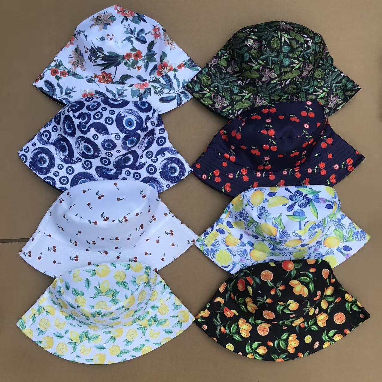Wholesale Fruit Floral Print Bucket Hat For Adults Sun Protection Outdoor Fashion Accessory Boutique Gift Resale