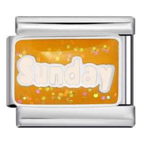 Bracciale italiano all'ingrosso Modular Glitter con giorni della settimana in acciaio al titanio