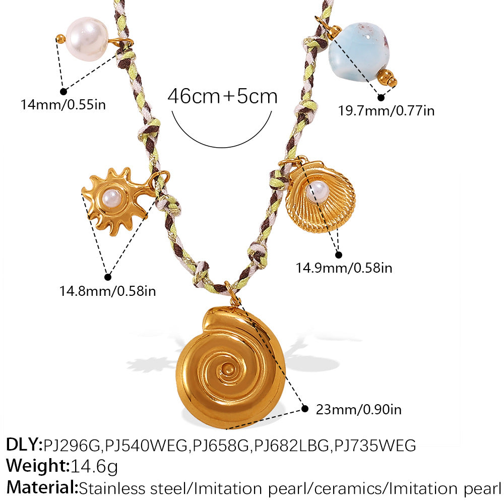 Wholesale DIY pendant knotted rope bracelet colorfast ocean-themed pendant necklace jewelry