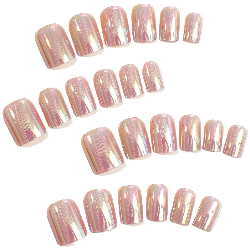 Wholesale 24pcs/box Glitter Nail Stickers Electroplating Wearable Nails Press-on Nail Set ACC-NS-HaoYi033