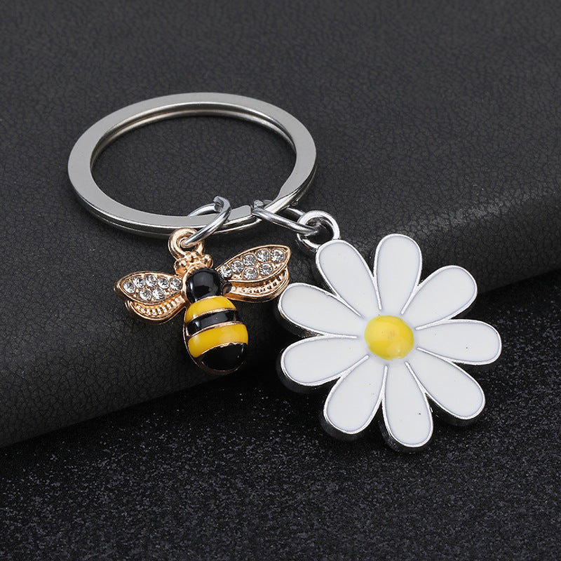Wholesale Little bee flower keychain