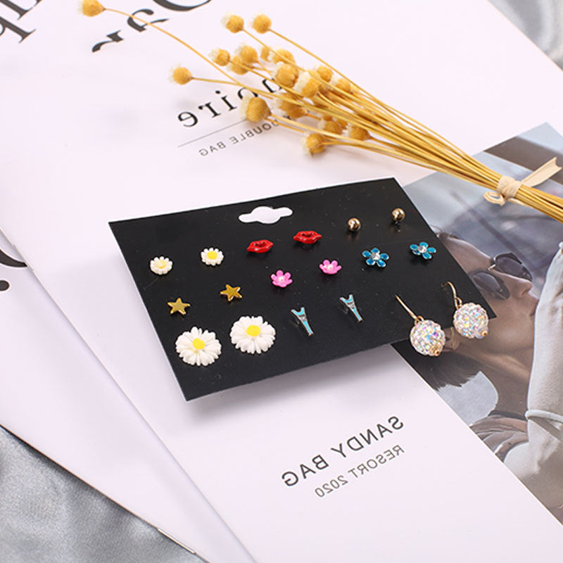 Wholesale Alloy 9 pairs/ set earrings set