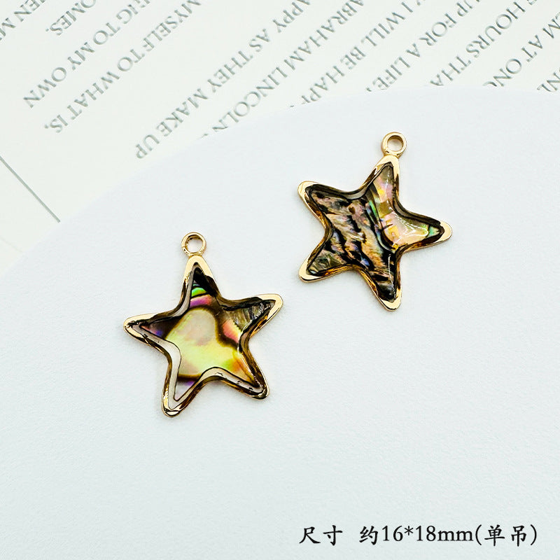 Wholesale Trendy Geometric Shell Pendant Copper Electroplated DIY Jewelry Accessory For Layering Necklaces Boutique Resale