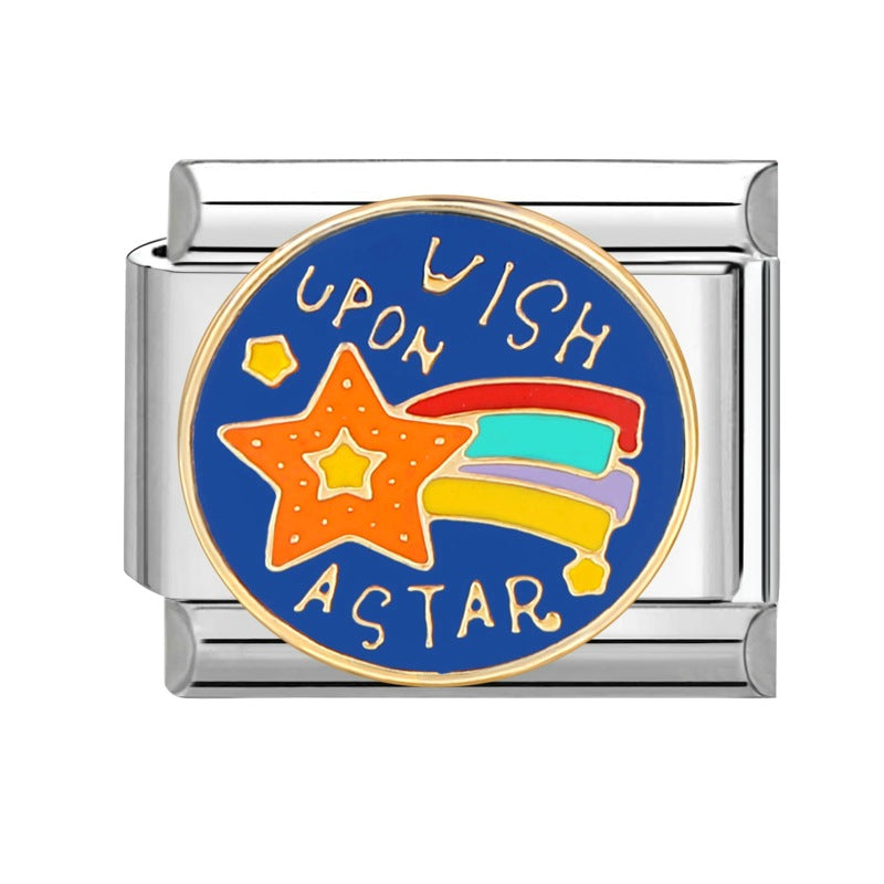 Wholesale Italian Charm Bracelet 9mm DIY Splicing Removable Titanium Steel Blue Series Composable Bracelet