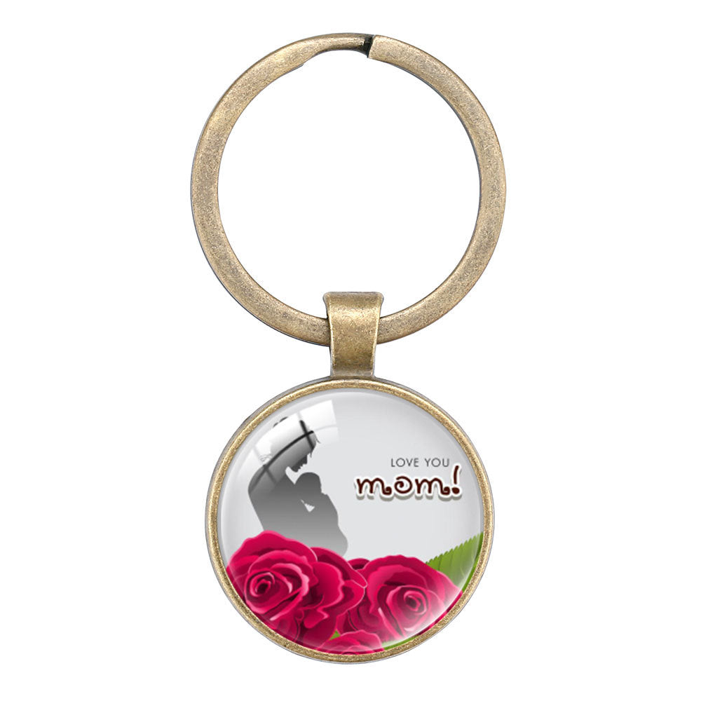 Wholesale Keyring Mom Mother' s Day Glass Keychain