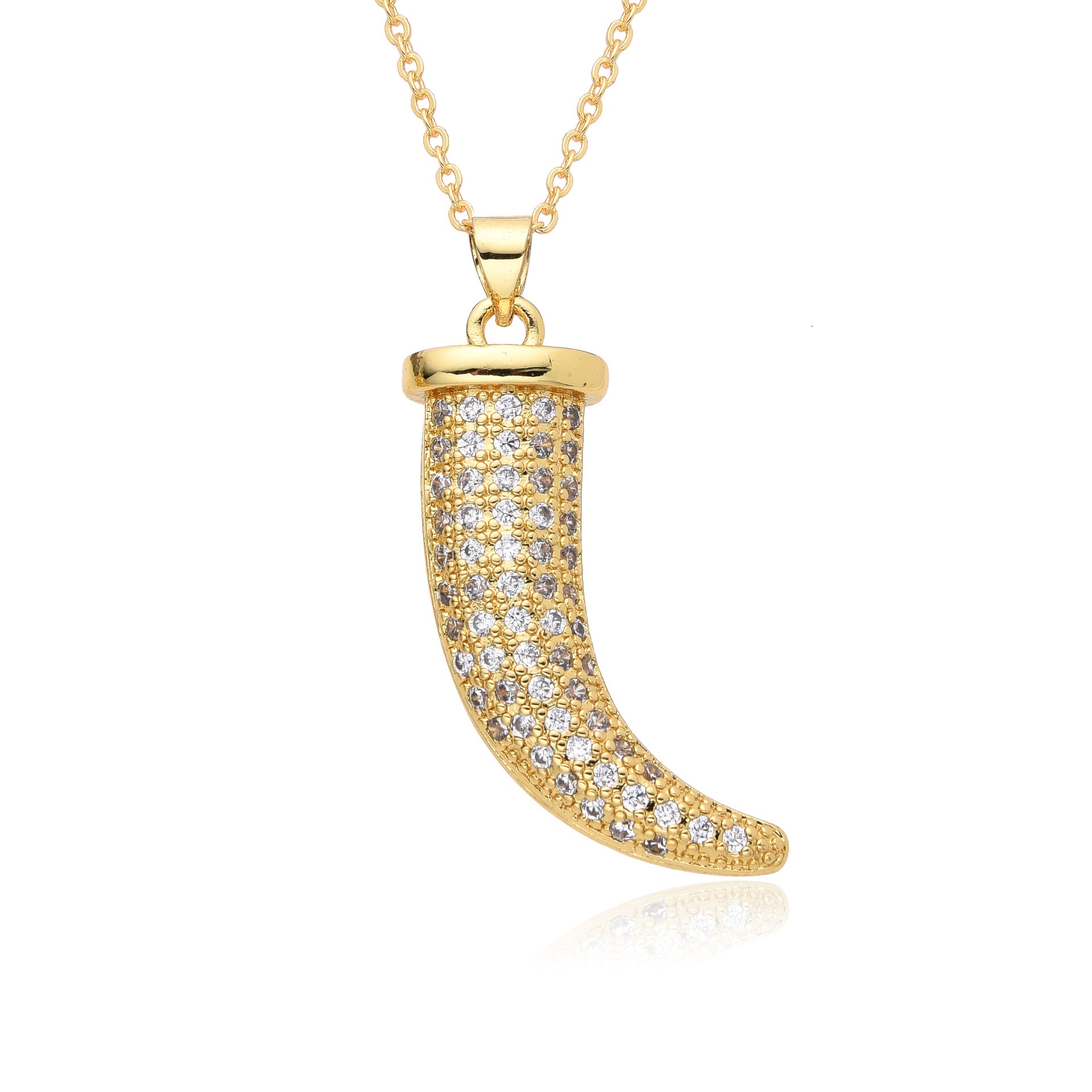 Wholesale Light luxury elegant anchor micro-inlaid real gold necklace