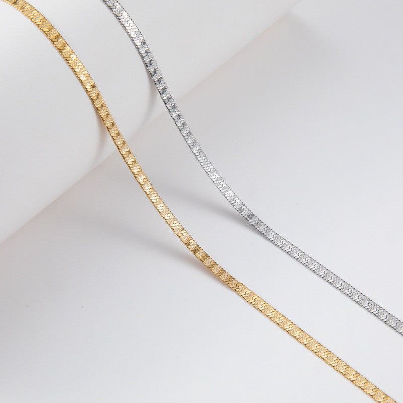 Wholesale Textured Stainless Steel Necklace Snake Necklace Clavicle Chain ACC-NE-Ruix001