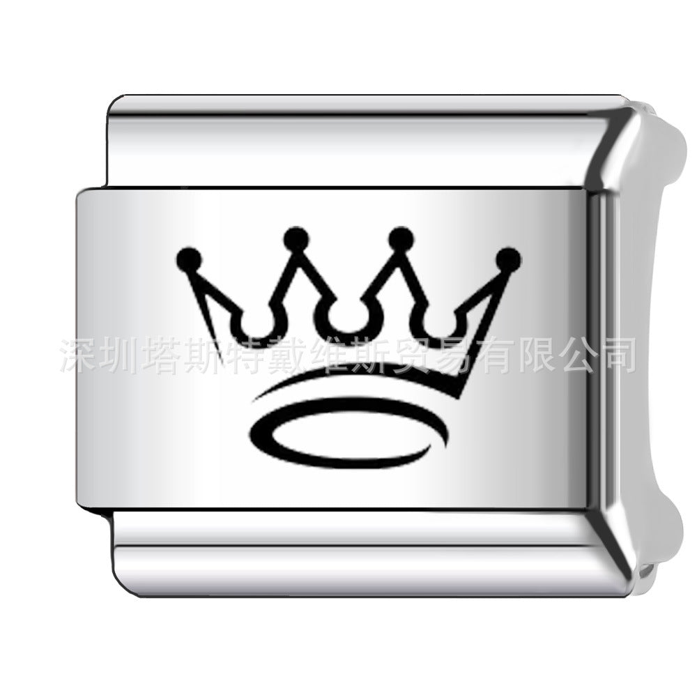 Wholesale 9mm Italian Charm Starter Bracelets DIY square Single Section Creative Stainless Steel Composable Bracelet