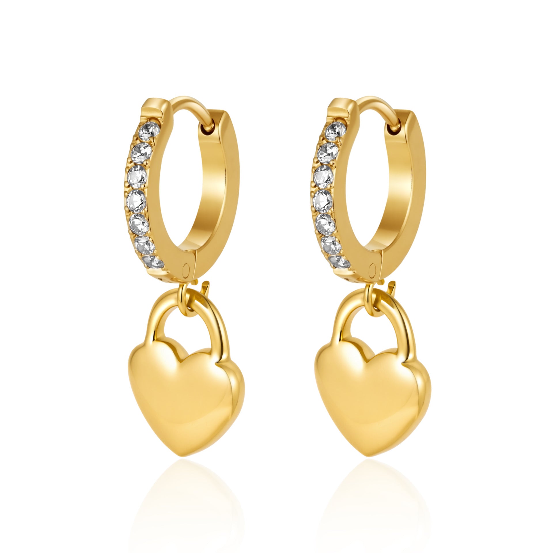 Wholesale Vintage Stainless Steel Pearl Drop Earrings with Rhinestones