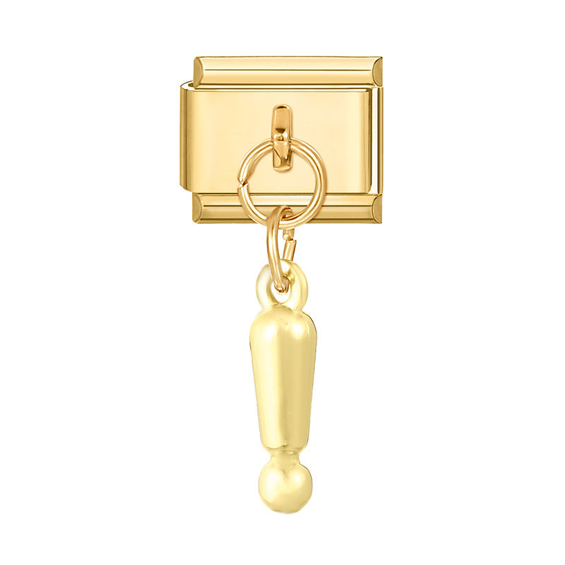 Wholesale Italian Charm Bracelet 9mm DIY Splicing Gold Pendant Stainless Steel Composable Bracelet