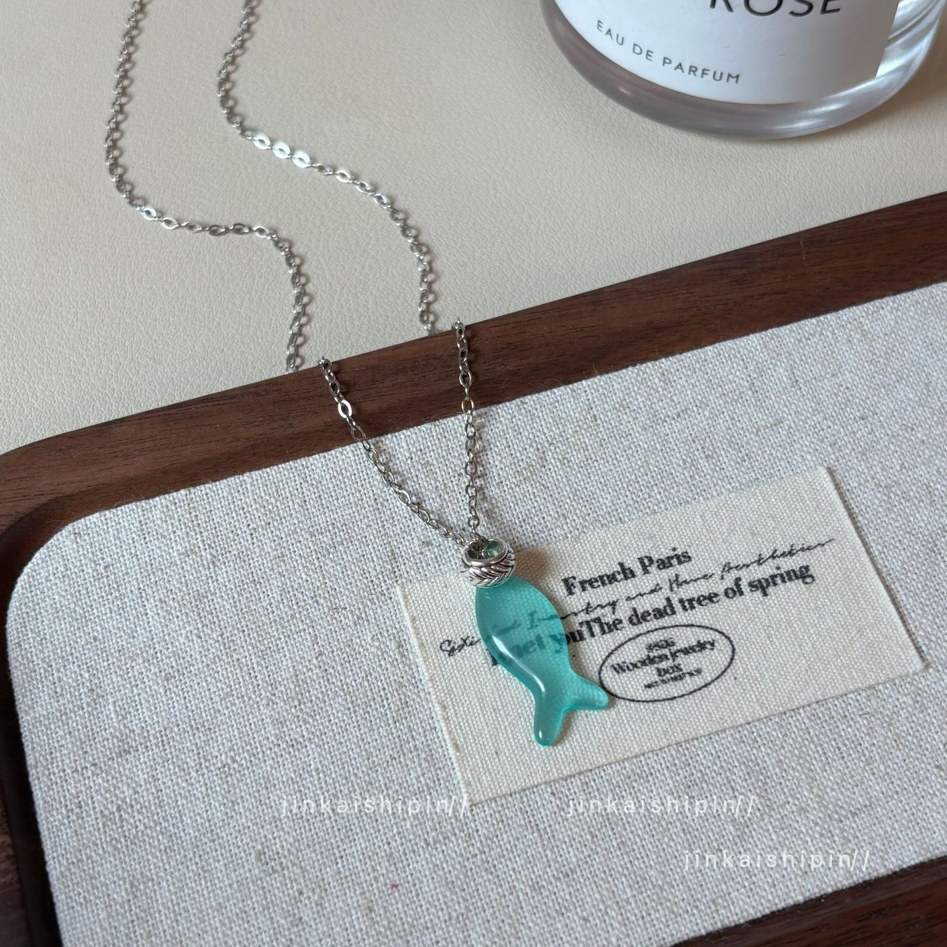 Wholesale Blue cute fish necklace