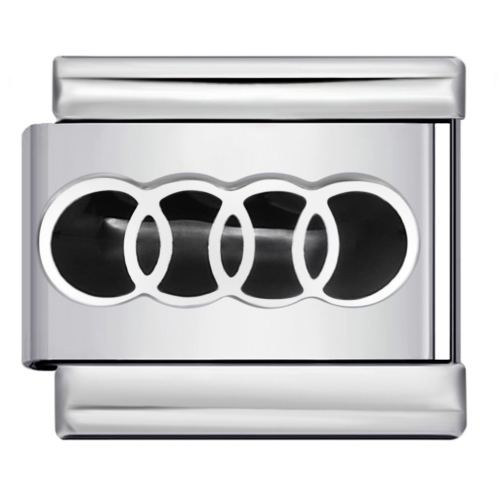 Wholesale Italian Charm Bracelet 9mm DIY Car Logo Series   Creative Stainless Steel Composable Bracelet