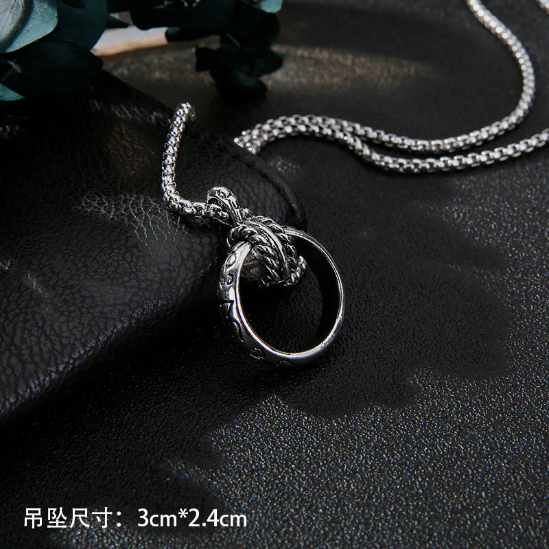 Wholesale Titanium Steel Long Necklace Men's Sweater Chain ACC-NE-Meihun009