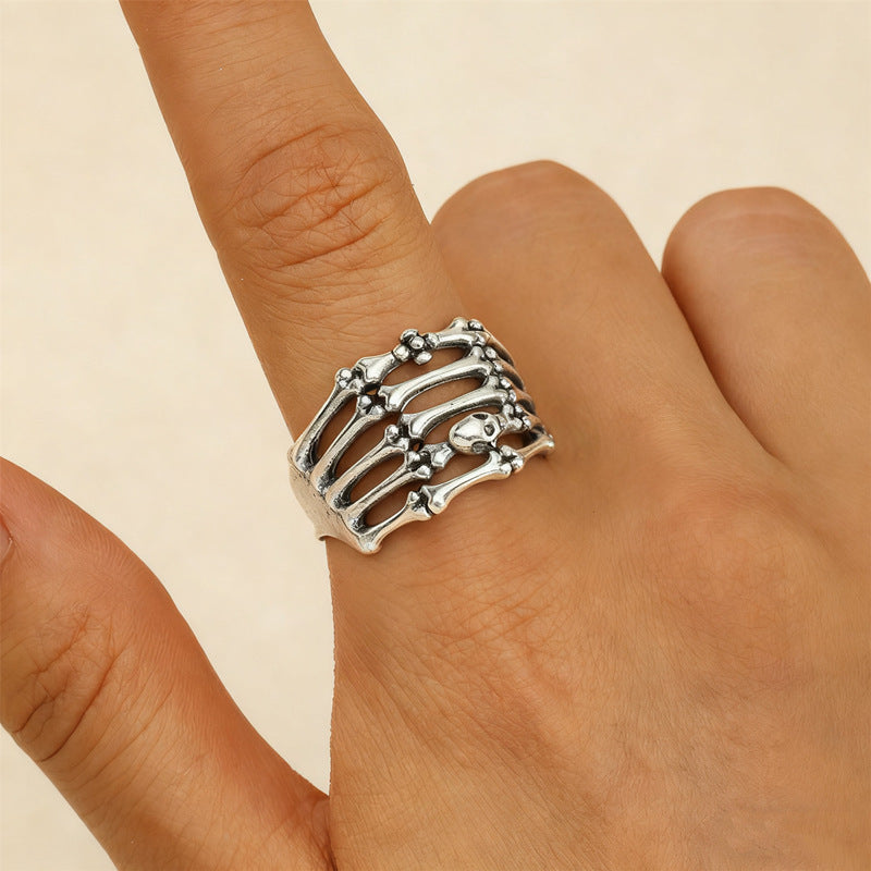 Wholesale Ancient Silver Gothic Skull Ring  Pirate Unisex Ring Fashion Jewelry Accessory