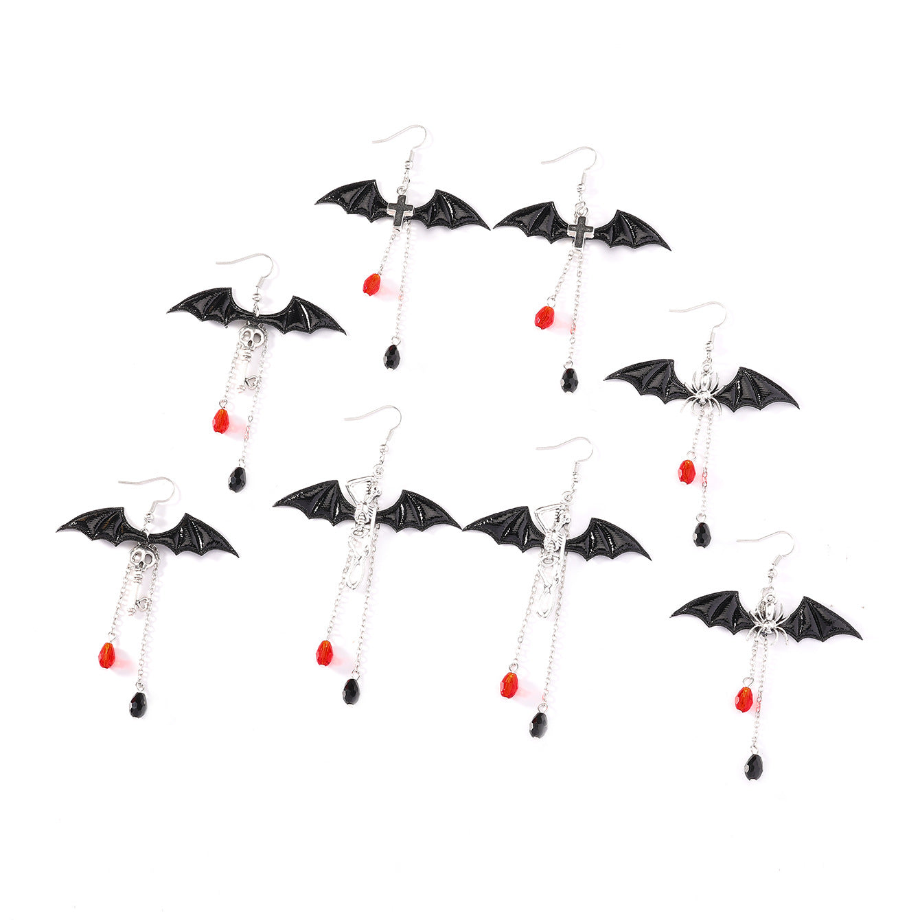 Wholesale  Gothic Punk Bat Wings Earrings