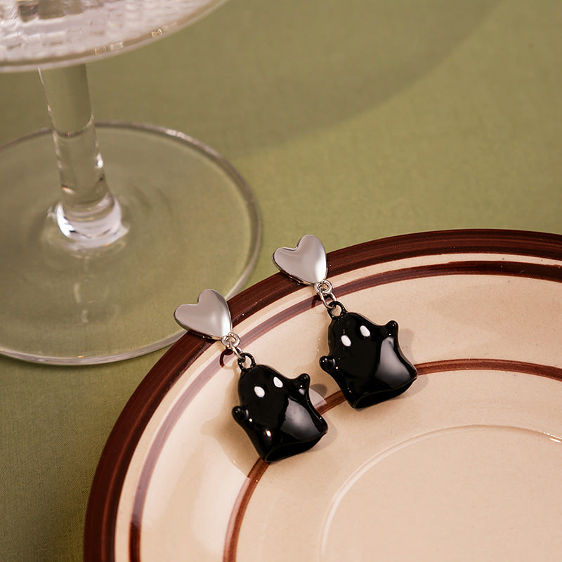 Wholesale Silver Needle Retro Cute Ghost Earrings ACC-ES-MDD054