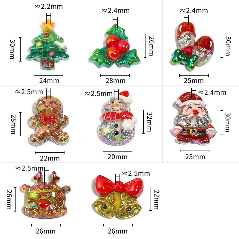 Wholesale 50pcs Christmas DIY Resin Sequins Drip Glue Snowman Bell Beads ACC-BDS-BLG143