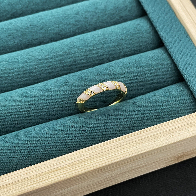 Wholesale Light Luxury Enamel Dropping Glaze Butterfly Flower Ring