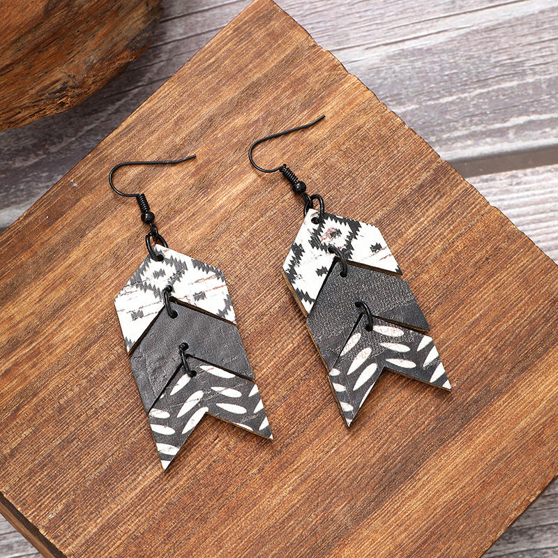 Wholesale Retro Style Natural Cork Crack Earrings