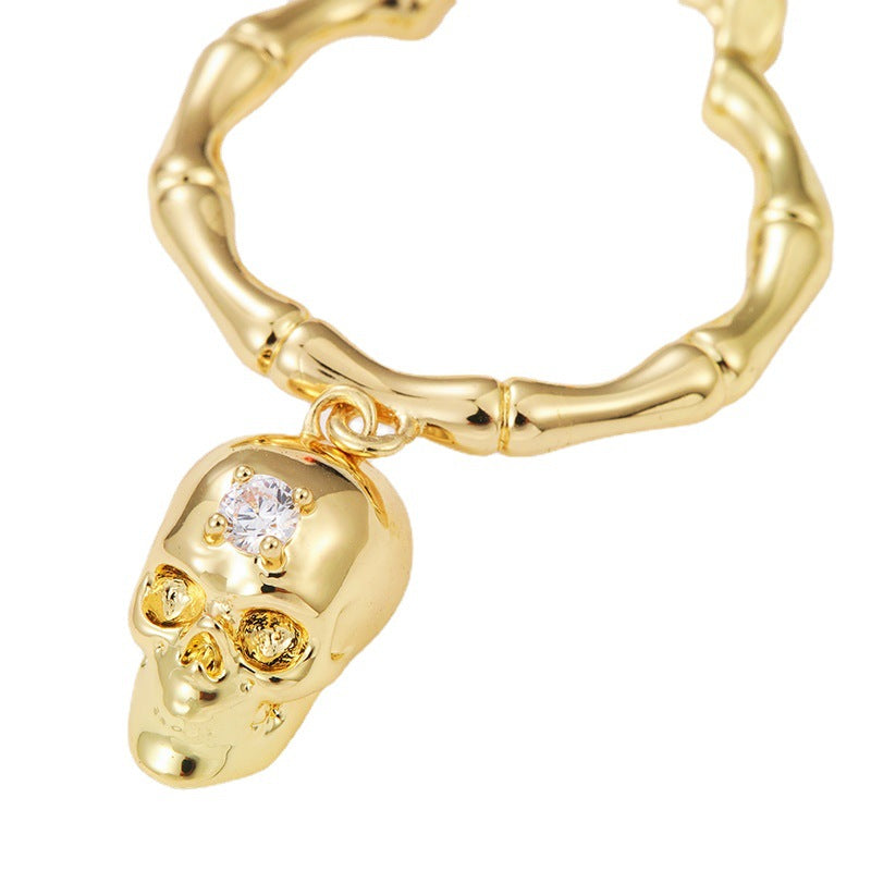 Wholesale Punk Skull Copper Earrings