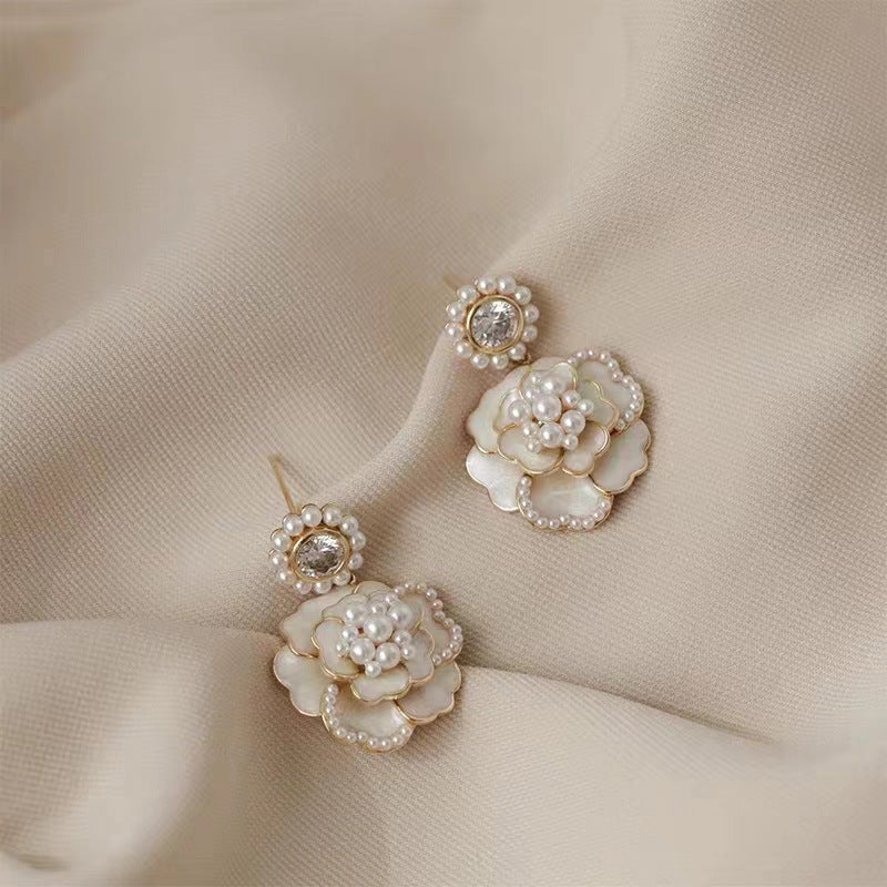 Wholesale Pearl Butterfly Combination Gold Earrings ACC-ES-RuLong001