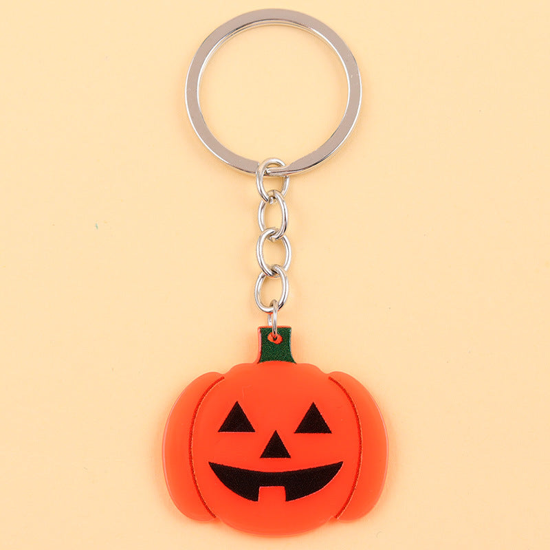 Wholesale Halloween series contrast color spider ghost bat acrylic cartoon keychain