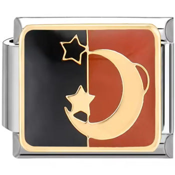 Wholesale Italian Charm Bracelet 9mm DIY Splicing Brown Leopard Star and Moon Stainless Steel Composable Bracelet