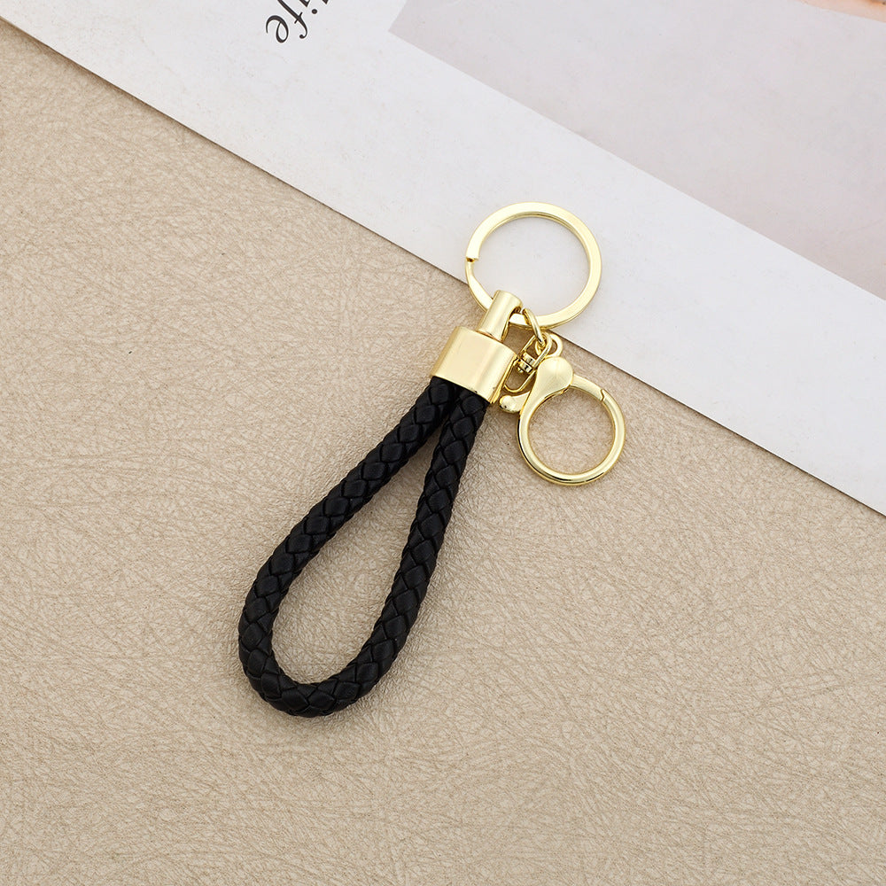 Wholesale Leather Round Dragon Woven Keychain Car Key Accessory Birthday Gift for Colleagues