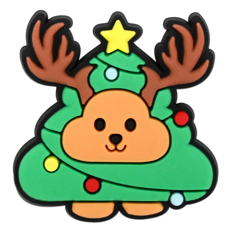 Wholesale   Random 100pcs Christmas  PVC Soft Rubber Shoe Buckle Decoration