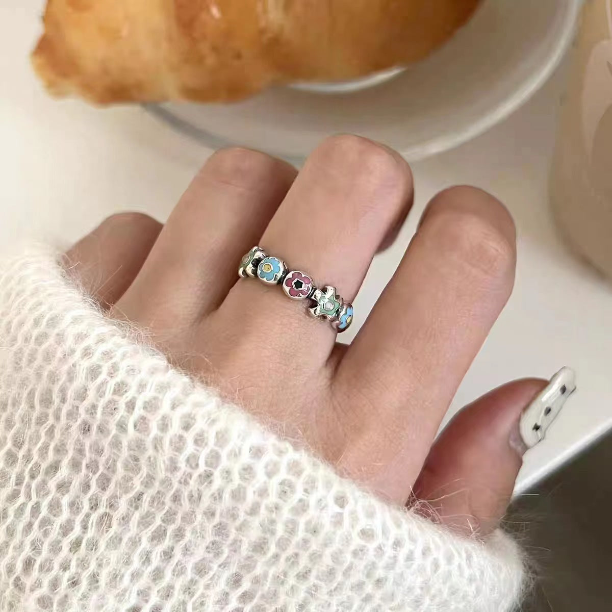 Wholesale  pink cute monster ring